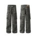 Vintage Camo Cargo Pants For Men & Women – Heavyweight Distressed Streetwear Baggy Wide-Leg Casual Trousers_mkmklike.com