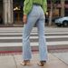 Women's Clothing Elastic Double Button Washed Women's Stretch Flared Jeans With Double Buttons - Vintage Washed Denim Pants For Office & Casual Wear_mkmklike.com