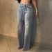 Bling High-Waisted Wide-Leg Jeans Rhinestone Belt Distressed Hem Streetwear Chic 95% Cotton Stretch S-XXL Women's Denim_mkmklike.com