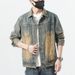 Large Size Men's Spring And Autumn New Washed Retro Yellow Mud Denim Jacket Jacket Men's Street Tide Color-changing Denim Jacket_mkmklike.com