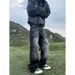 Men's Clothing Natural Fading Styledonous Straight Leg Flared Jeans Black Versatile Clean Fit Pants Men's Clothing Denim_mkmklike.com