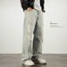 Men's Distressed Straight Leg Jeans - Loose Fit Oversized Denim Pants With Vintage Washed Effect, Comfortable & Stylish For Casual Wear_mkmklike.com