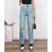 Retro-style High-waisted Wide-leg Pants, 2025 Spring New Fashion Versatile Washed Loose Women's Jeans_mkmklike.com
