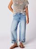 Women's Embroidered Straight Leg Jeans - Mid-Rise Denim Pants With Floral Stitching (5 Sizes, Blue Wash)_mkmklike.com