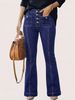 Women's Mid-Waist Stretchy Slimming Jeans 2026 Spring Style European American Cross Border Slightly Flared Casual Denim Pants_mkmklike.com