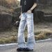 Men's Graffiti Print Distressed Jeans – Vintage Washed Denim Pants With Streetwear Style For Hip-Hop & Urban Fashion_mkmklike.com