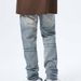 Men's Distressed Patchwork Jeans – Vintage Washed Relaxed Fit High Street Denim Pants With Button Fly (S-3XL, Blue G920)_mkmklike.com