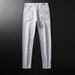 Men's Slim Fit Stretch Denim Jeans - Premium White Summer Lightweight Casual Trousers_mkmklike.com