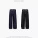 Men's Clothing washed stitching jeans versatile stretch denim casual leather brand loose straight pants_mkmklike.com
