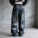 Men's Clothing Men's Vintage Ice Blue Washed Distressed Jeans – Oversized Straight Leg Denim Pants With Fake Rips (S-3XL, Low-Rise, No Stretch)_mkmklike.com