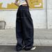 Unisex American Streetwear Baggy Jeans - Oversized Scythe Cut With Detachable Belt (Deep Blue, S-3XL, Low-Rise Straight Leg)_mkmklike.com