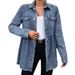 Women's Clothing Long Sleeved Raw Edge Denim Shirt Tops Women's Denim Jacket_mkmklike.com