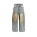 Vintage American Style Distressed Baggy Jeans For Men & Women – Loose Fit Straight Leg Denim Pants With Mud Wash & Retro Stitching_mkmklike.com