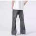 Flared Washed Jeans And Women, Bamboo Cotton Straight Pants, American High Street Style, Long Casual Pants For Men_mkmklike.com