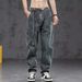 American Retro Washed Jeans Men's Summer New Loose And Versatile Fashion Straight Pants Trend Casual Trousers_mkmklike.com