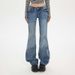 In-stock American Retro Style Low-waist Flared Jeans Women, Slim Fit, Versatile, Slightly Stretchy, Suitable Autumn And_mkmklike.com