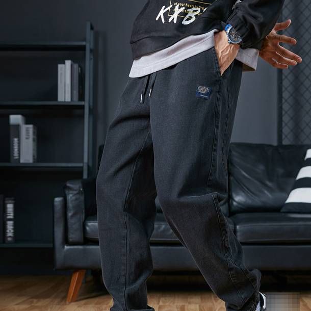 Men's Cotton Cargo Pants Relaxed Fit Loose Casual Streetwear Korean Style Slim Tapered Jogger Pants For All Seasons_mkmklike.com