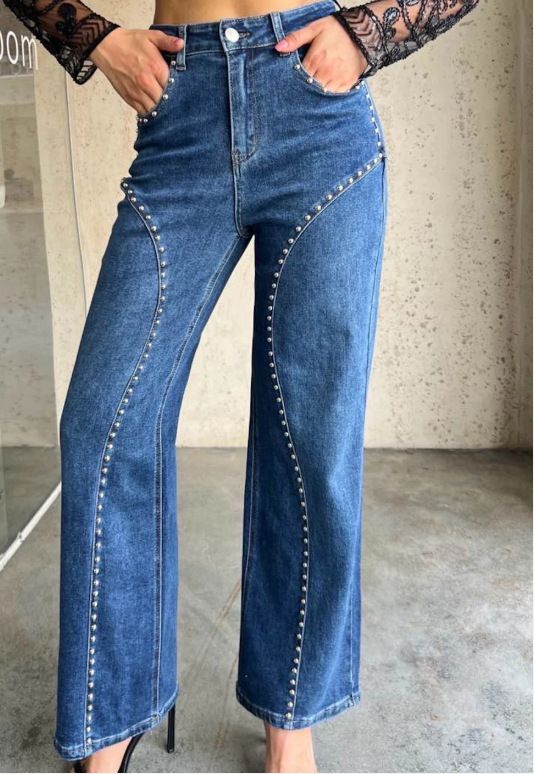 High-Waisted Stretch Wide-Leg Jeans For Women - Relaxed Straight-Leg Denim Pants_mkmklike.com