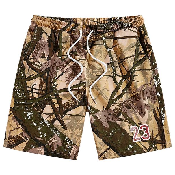 Men's Camouflage Print Denim Shorts Casual Summer Beachwear Relaxed Fit Mid-Rise No Stretch Digital Print Cotton Shorts_mkmklike.com