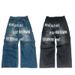 Men's Clothing European And American New 2025 Millennial Men's Jeans Harajuku Pattern Letter Jeans Hip Hop Street Wear Men And Women_mkmklike.com