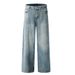 American Washed Jeans For Men Loose Wide-Leg Punk Street Style Distressed Casual Straight Pants_mkmklike.com