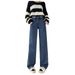 Thickened Wide-leg Jeans For Women, 2025 Winter, High-waisted, Loose, Slimming, Drapey, Warm, Straight-leg, Long Pants_mkmklike.com