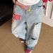 Unisex Retro Cool Washed Distressed Jeans Loose Straight Leg Wide Leg Floor Length Pants High Street Style_mkmklike.com