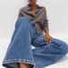 K New High Waist Bright Line Wide Leg Jeans Retro Slim Women's Jeans_mkmklike.com