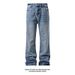 Men's Clothing Wash Bootcut Jeans - Vintage Blue Denim Pants With Cleanfit Style, Comfortable Mid-Rise & Stretch Fit For Casual Wear (M-5XL)_mkmklike.com