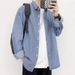 Washed Denim Long Sleeved For Men, Spring Autumn New Trend, Casual, Versatile, And Stylish Workwear Shirt_mkmklike.com