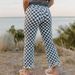 2026 Spring New Slim-Fit Women's Jeans, European And American Style, Unique Design, Plaid Print, Ripped Straight-Leg_mkmklike.com