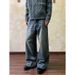 Men's Retro Washed Distressed Straight Leg Jeans Clean Fit High End Loose Versatile Pants_mkmklike.com