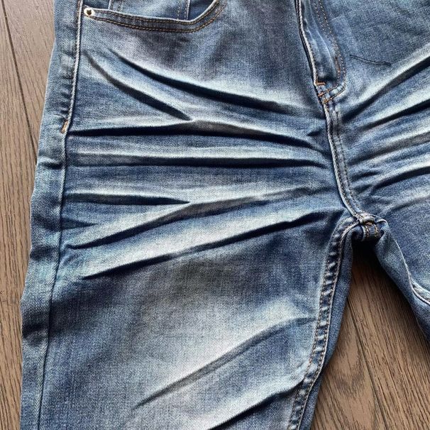 Cleanfit Vintage Washed Jeans – Relaxed Fit With Subtle Bell Flare & Cat Whisker Details (S-3xl, Blue)_mkmklike.com
