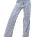 Women's High-Waisted Straight Leg Jeans With Rhinestone & Sequins - Trendy Fish Scale Design For Street Fashion_mkmklike.com