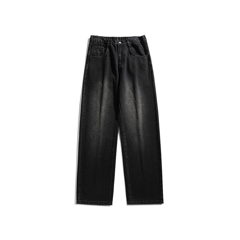 Pure ACU Men's Clothing|Trendy American High Street Fleece-Lined Jeans For Men, Straight-Leg, Slightly Flared, High-End Feel,_mkmklike.com