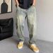 Men's Clothing Trendy Straight Leg Loose Fit Wide Leg Classic American Straight-Leg Jeans For Men - Relaxed Fit Denim Pants With Washed Vintage Look_mkmklike.com