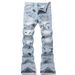 Men's High Street Graffiti Embroidered Patchwork Denim Pants – Vintage Blue Flared Jeans (28-42)_mkmklike.com