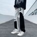 Design Sense Jeans Men's American High Street Vibe Fake Two-piece Splicing Jeans Trendy Brand Men's Tooling Long Pants_mkmklike.com