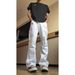 American Printed Jeans Unisex Spring Summer Cool Versatile Slim Straight Flared Pants High Street White_mkmklike.com