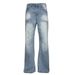 American High Street Flared Jeans Hip Hop Trend Men's Loose Washed Gradient Distressed Casual Long Pants_mkmklike.com