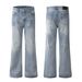 Men's Clothing Retro Jeans Blue Slim Slightly Flared Loose Vintage Wash Blue High-Waisted Flared Jeans Streetwear Loose Fit Denim Pants_mkmklike.com