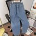 Vintage Washed Denim Pants For Men - Relaxed Fit Straight Leg Jeans With Adjustable Drawstring Waist, Casual Loose Fit Trousers In Black & Blue_mkmklike.com