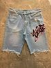 Men's Denim Shorts - Distressed Fringe 5-Inch Casual Streetwear Shorts VVVVV_mkmklike.com