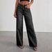 Women’s Clothing new products loose wide leg side seam stitching frayed hem jeans for women_mkmklike.com