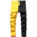 Men's Jeans Micro-elastic Slim Fit Small Feet Splicing Two-color Men's Clothing Fashion Trend Multi-color_mkmklike.com
