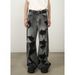 Men's Clothing Denim Ripped Wide Leg Jeans Straight Loose High Street Vibe Mopping Pants_mkmklike.com