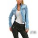 "Women's Slim Fit Denim Jacket - Classic Workwear Style With Contrast Stitching, Lightweight & Comfortable For Spring & Fall"_mkmklike.com