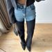 High-Waisted Straight-Leg Jeans – Contrast Panels & Slim Fit_mkmklike.com
