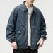 Shanggu Fashion Brand Blue Denim Coat For Men's Spring And Autumn Season New Loose Flip Collar Tops_mkmklike.com