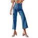Women Jeans Washed Straight Pants Denim High Waist Pockets Stretch Buttons Basics Ankle Length Trousers 2025 Vintage Denims_mkmklike.com